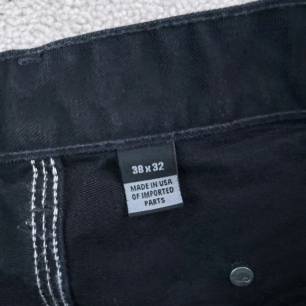 Carhartt Pants Mens 38x32 Black Loose Fit Carpenter Double Knee B01 Made‎ in USA